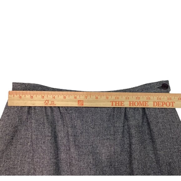 Vintage Pendleton Blue Gray Herringbone Wool Skirt - Size 14 - Picture 4 of 6